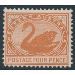 AUSTRALIA / WA - 1903 4d chestnut Swan, perf. 12½, V crown watermark, MH – SG # 119