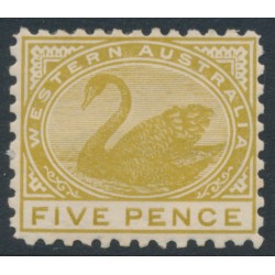AUSTRALIA / WA - 1905 5d pale olive-bistre Swan, perf. 11, crown A watermark, MH – SG # 155