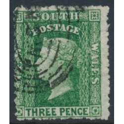 AUSTRALIA / NSW - 1872 3d dull green Diadem, perf. 13:13, ‘6’ watermark, used – SG # 158a