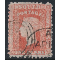 AUSTRALIA / NSW - 1860 1d scarlet Diadem, perf. 12:12, ‘1’ watermark, used – SG # 132