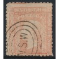 AUSTRALIA / NSW - 1864 1d pale red Diadem, perf. 13:13, single-lined ‘1’ watermark, used – SG # 195