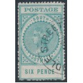AUSTRALIA / SA - 1912 6d blue-green Long Tom, thick POSTAGE, crown A wmk, used – SG # 300b