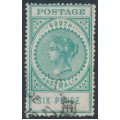 AUSTRALIA / SA - 1912 6d emerald-green Long Tom, thick POSTAGE, crown A wmk, used – SG # 300b
