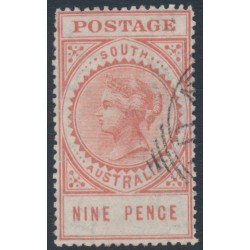 AUSTRALIA / SA - 1911 9d pale brownish rose Long Tom, thick POSTAGE, crown A wmk, used – SG # 302ea