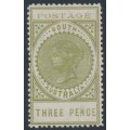AUSTRALIA / SA - 1904 3d deep olive-green Long Tom, thin POSTAGE, MH – SG # 280