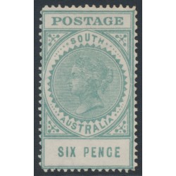 AUSTRALIA / SA - 1904 6d green Long Tom, thick POSTAGE, crown SA wmk, MH – SG # 284