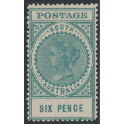 AUSTRALIA / SA - 1904 6d green Long Tom, thick POSTAGE, crown SA wmk, MH – SG # 284