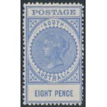 AUSTRALIA / SA - 1906 8d blue Long Tom, thick POSTAGE, short value, MH – SG # 285a