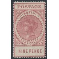 AUSTRALIA / SA - 1906 9d lake Long Tom, thick POSTAGE, crown SA wmk, MH – SG # 286a