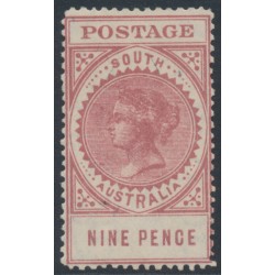 AUSTRALIA / SA - 1906 9d lake Long Tom, thick POSTAGE, crown SA wmk, MH – SG # 286a