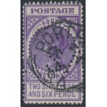 AUSTRALIA / SA - 1906 2/6 violet Long Tom, thick POSTAGE, crown SA wmk, SA perfin, used – SG # 289a