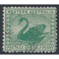 AUSTRALIA / WA - 1910 ½d green Swan, perf. 12½, crown A watermark, used – SG # 138
