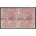 AUSTRALIA / TAS - 1891 5/- brown-lilac QV Diadem, reprint pair with variety, MNH