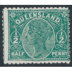 AUSTRALIA / QLD - 1890 ½d deep blue-green QV, shaded background, MH – SG # 186
