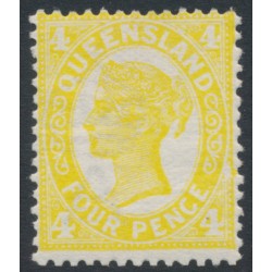 AUSTRALIA / QLD - 1907 4d bright yellow QV side-face, crown A watermark, MH – SG # 293
