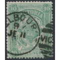AUSTRALIA / VIC - 1886 10/- grey-green Stamp Duty, perf. 12½, used – SG # 272a