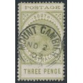 AUSTRALIA / SA - 1902 3d green Long Tom, thin POSTAGE, perf. 12½:11½, used – SG # 268