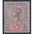 AUSTRALIA / TAS - 1897 5/- lilac/red QV Tablet, MH – SG # 223