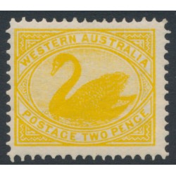 AUSTRALIA / WA - 1903 2d yellow Swan, perf. 12½, V crown watermark, MH – SG # 118 AUSTRALIA / WA - 1903 2d yellow Swan, perf. 12½, V crown watermark, MH – SG # 118