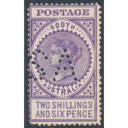 AUSTRALIA / SA - 1909 2/6 violet Long Tom, crown A wmk, SA perfin, MH – SG # 304