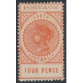 AUSTRALIA / SA - 1902 4d red-orange Long Tom, thin POSTAGE, MH – SG # 269