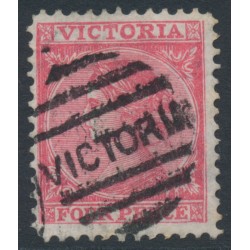 AUSTRALIA / VIC - 1880 4d rosine QV, perf. 12:12, V crown watermark, used – SG # 144e