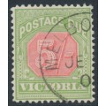 AUSTRALIA / VIC - 1895 5/- red/green Postage Due, upright watermark, CTO – SG # D20