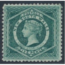 AUSTRALIA / NSW - 1903 5d green Diadem, p.12:12, sideways watermark, MH – SG # 329ca