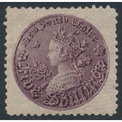 AUSTRALIA / NSW - 1897 5/- reddish purple Coin, perf. 11:11, MH – SG # 297c
