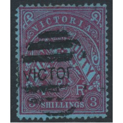 AUSTRALIA / VIC - 1884 3/- maroon on blue Stamp Duty, perf. 12½, used – SG # 259