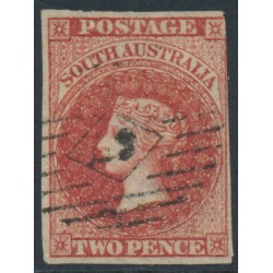 AUSTRALIA / SA - 1856 2d red QV [Adelaide printing], used – SG # 9
