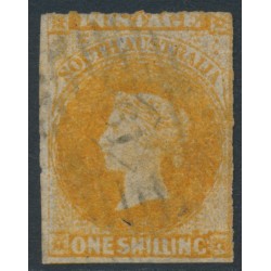 AUSTRALIA / SA - 1859 1/- orange QV, large star watermark, rouletted, used – SG # 18