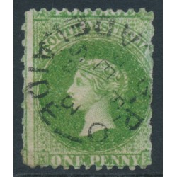 AUSTRALIA / SA - 1868 1d bright green QV, perf. 12:rouletted, used – SG # 51