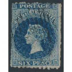 AUSTRALIA / SA - 1867 6d Prussian blue QV, perf. 12:rouletted, used – SG # 57
