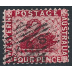 AUSTRALIA / WA - 1883 4d carmine Swan, perf. 12, sideways watermark, used – SG # 84w