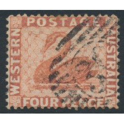 AUSTRALIA / WA - 1888 4d red-brown Swan, crown CA watermark, used – SG # 105