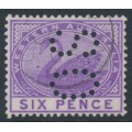 AUSTRALIA / WA - 1893 6d violet Swan, crown CA watermark, perf. OS, used – SG # 100