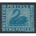 AUSTRALIA / WA - 1861 2d blue Swan, perf. 15½:15, swan watermark, MNG – SG # 41