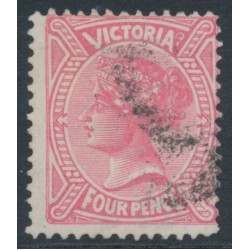 AUSTRALIA / VIC - 1883 4d pale rose-red QV, perf. 12½:12½, used – SG # 213