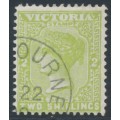 AUSTRALIA / VIC - 1895 2/- apple green QV, V crown watermark, CTO – SG # 304
