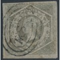 AUSTRALIA / NSW - 1854 6d grey Diadem, imperforate, ‘6’ watermark, used – SG # 94