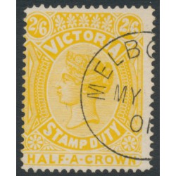 AUSTRALIA / VIC - 1900 2/6 yellow Stamp Duty, perf. 12½, CTO – SG # 370