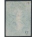 AUSTRALIA / TAS - 1855 4d deep blue Chalon, imperf., large star watermark, used – SG # 17