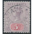 AUSTRALIA / TAS - 1897 5/- lilac/red QV Tablet, used – SG # 223