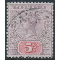 AUSTRALIA / TAS - 1897 5/- lilac/red QV Tablet, used – SG # 223