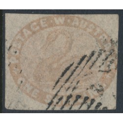 AUSTRALIA / WA - 1855 1/- pale brown Swan, imperf., swan watermark, used – SG # 4c