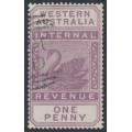 AUSTRALIA / WA - 1893 1d purple Internal Revenue, crown CA watermark, used – SG # F11