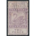 AUSTRALIA / WA - 1893 2d purple Internal Revenue, crown CA watermark, used – SG # F12