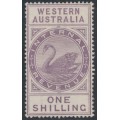 AUSTRALIA / WA - 1893 1/- purple Internal Revenue, crown CA watermark, MH – SG # F15