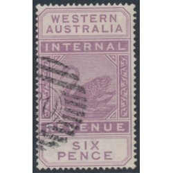 AUSTRALIA / WA - 1897 6d purple Internal Revenue, W crown A watermark, used – SG # F21